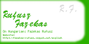 rufusz fazekas business card